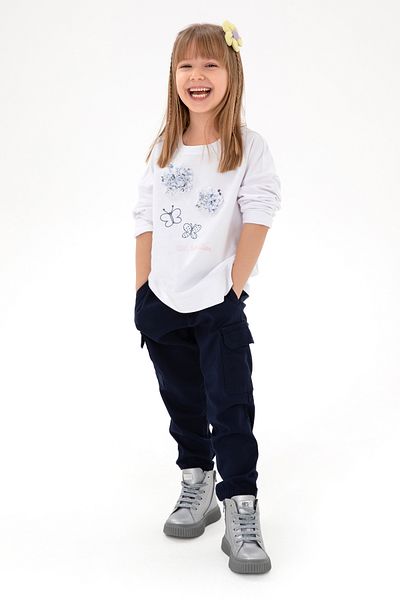 U.S. Polo Assn. Girl's Navy Blue Canvas Pants 50301376 -Vr033