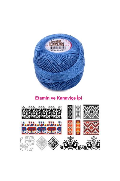 YenisiniAl Tiger Etamine and Cross Stitch Thread 8 No Code/Colour: 820 - Royaleks