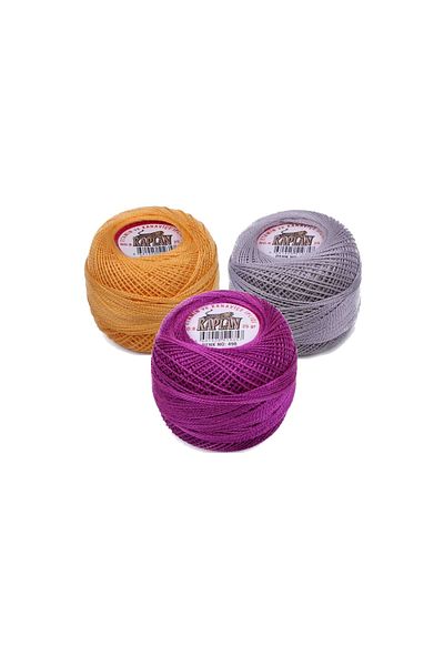 Kaplan 3 Pieces of Etamine and Cross Stitch Thread 8 No Code/Colour: 444 - 316 - 498 - Ryl