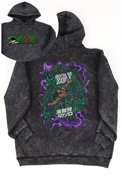 Fuddy Moda Hanorac unisex cu glugă, lavabil, cu imprimeu pe spate, One Piece ...