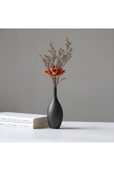 Binbirdemet İskandinav Morandi Seramik Vazo Siyah