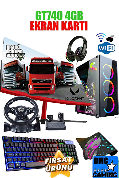 Dmc N245 (GTA 5) I5 3470,16gb Ram,500gb Hdd,256gb Ssd,4gb Gt740,23'8 Curved Oyuncu Masaüstü Bilgisayarı