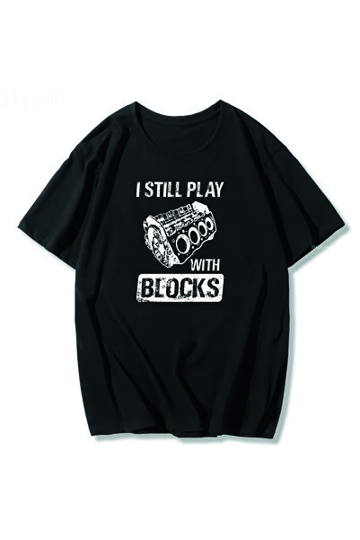 JDM Still Plays with Blocks Motor Tamircisi Araba Adamı Kamyon Tamircisi Erkek Tişörtü