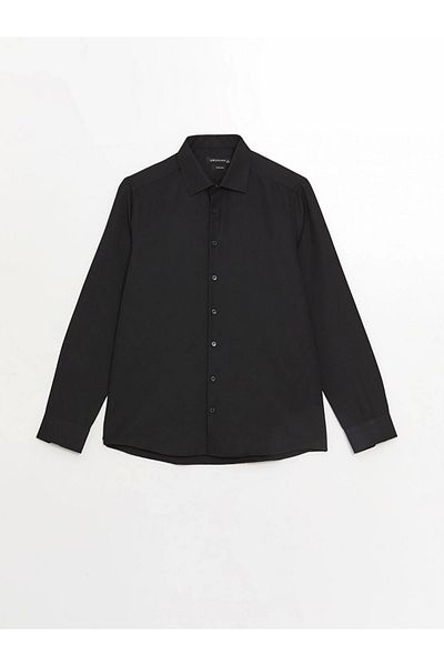 LC Waikiki Ανδρικό μακρυμάνικο πουκάμισο Oxford Lcwaıkı Formal Black Slim Fit