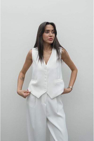Havoş Ecru Philip Ornamental Pocket Vest