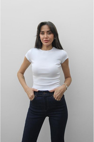 Havoş Λευκό μπλουζάκι Pena Crew Neck Fit