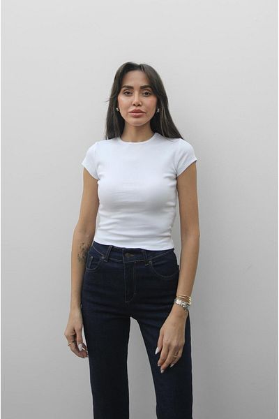 Havoş Λευκό μπλουζάκι Pena Crew Neck Fit