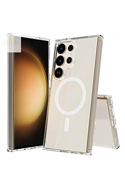 Hatreds Galaxy S25 Ultra İçin Uyumlu Magsafe Şarj Destekli Şeffaf Pc Kılıf