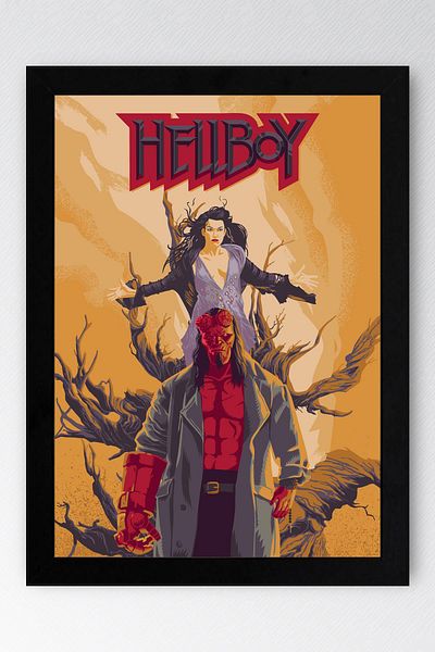 Saturn Hellboy Framed Painting - Movie Poster Painting