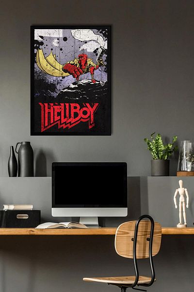Saturn Hellboy Framed Painting - Movie Poster Painting