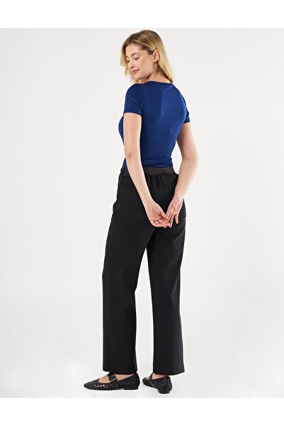 KYR High Waist Trousers with Waistband Black