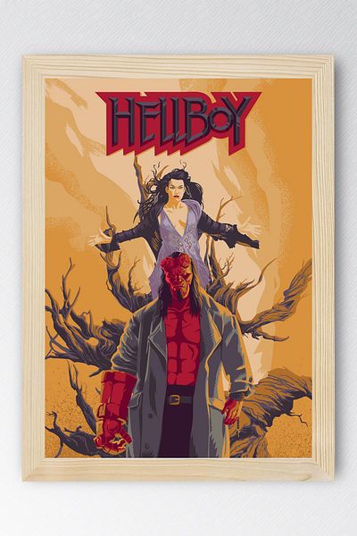 Saturn Hellboy Framed Painting - Movie Poster Painting