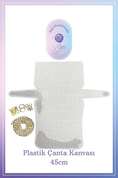 Mai Handmade Σετ πλαστικής πάνινης τσάντας - Λεπτομέρεια κιτ πλεξίματος