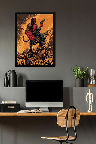 Saturn Hellboy în cadru - Pictură poster de film
