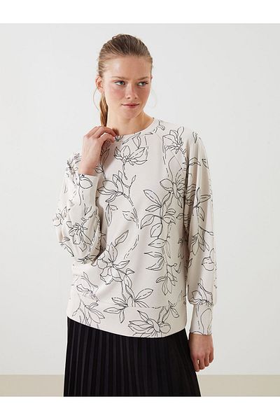 LC Waikiki Lcw Crew Neck Floral Oversize Women's Sweatshirt Fast Fashion