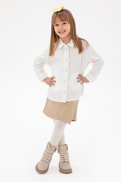 U.S. Polo Assn. Girl's Cream Knitted Shirt 50298186 -Vr071