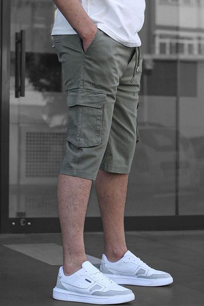 Madmext Ανδρικό παντελόνι Mint Green Cargo Pocket Capri 6331