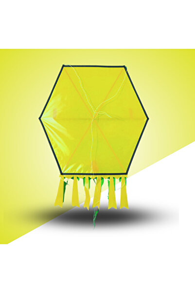 GÜLEN UÇURTMA Kumaş Çerçeveli Altıgen Uçurtma - Düz Renk