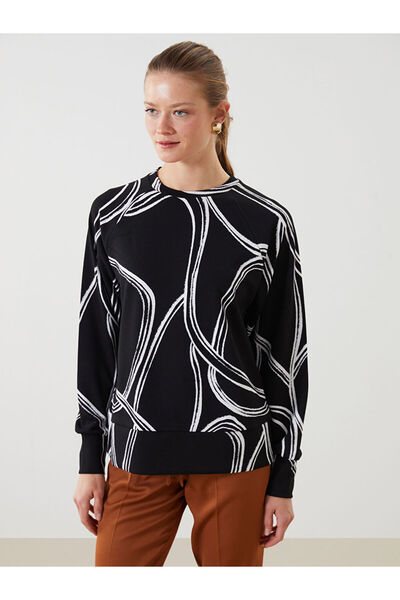LC Waikiki Zero Roba Collar Embroidered Loose Fit Women's Sweatshirt from Uzg...