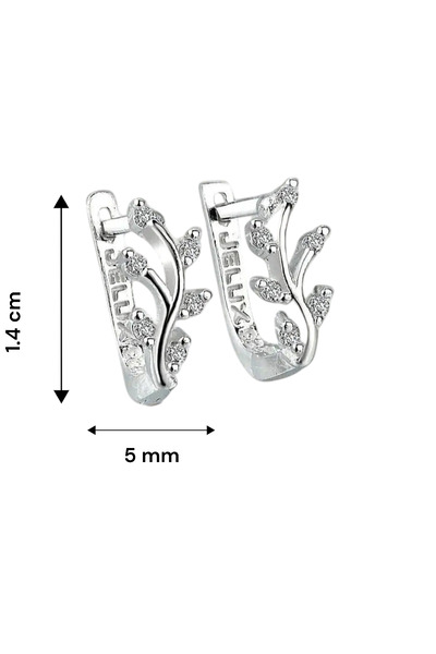 jelux silver Gümüş 925 Ayar Zirkon Taşlı Sarmaşık Küpe