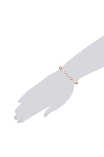 Valero Pearls Perlenarmband Armband Sterling Silber Süßwasser-Zuchtperle multicolor