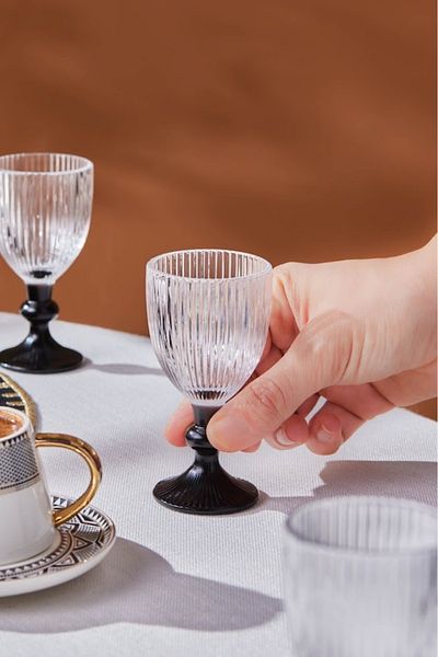 Karaca Rocco 6-Piece Coffee Glasses Black 60 ml