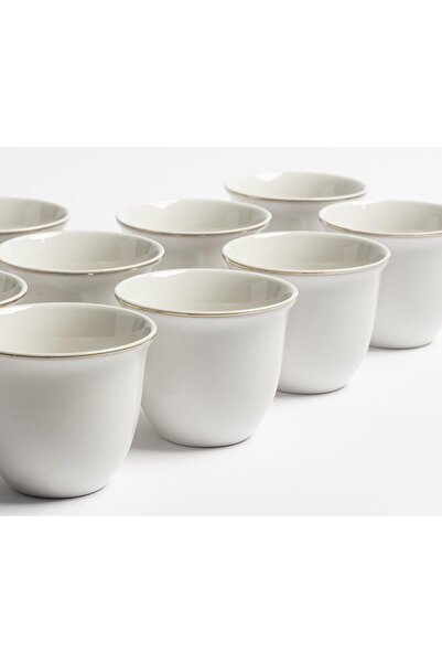 mastergold Saudi Coffee Cup Set 12 Pcs 60ml Premium Porcelain White | Coffee Cups for Hospitality