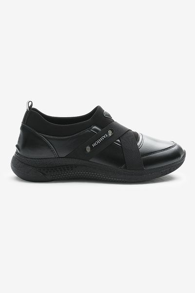 Tonny Black Pantofi de zi cu zi pentru mamă ortopedici cu gel cu toc cu dungi din cauciuc cu cruce neagră