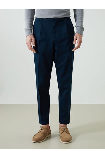 LC Waikiki Standard Fit Gabardine Men's Pleated Chino Trousers
