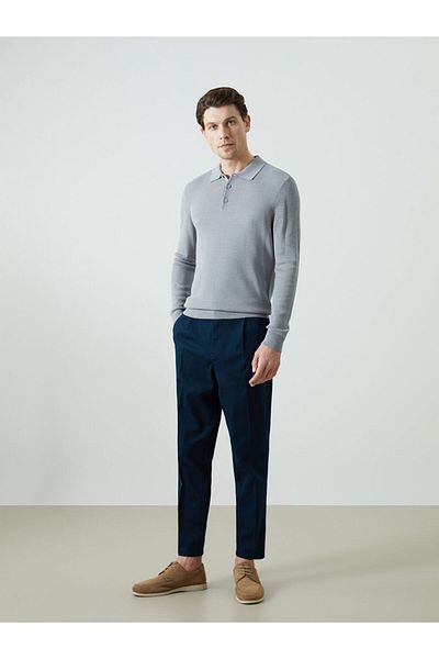 LC Waikiki Standard Fit Gabardine Men's Pleated Chino Trousers
