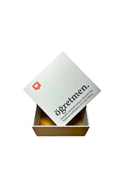 KOLİ KOLAY Öğretmen Yazılı Öğretmenler Günü Hediye Kutusu 25x25x12cm