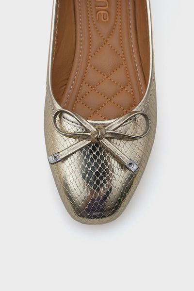 Capone Outfitters Hana Trend Bow Gold Damen-Ballerinas