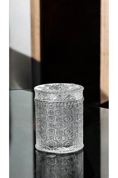 TrendDeco Small Size Glass Jar with Lid Spice Rack Decorated Jar
