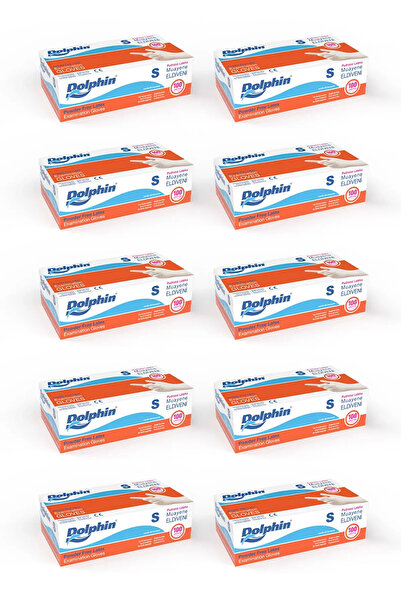 Dolphin Beyaz Lateks Eldiven Pudrasız (S) 100lü Paket 10 Adet Mdr