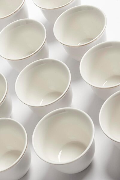 mastergold Saudi Coffee Cup Set 12 Pcs 60ml Premium Porcelain White | Coffee Cups for Hospitality