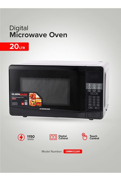 Olsenmark OMMO2261 Microwave Oven with Digital Panel, 23L - 1100W