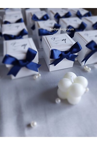 HappyDay Tasarım Organizasyon Hediyelik Beyaz Kutulu Mum Bubble Mum Söz Nişan...