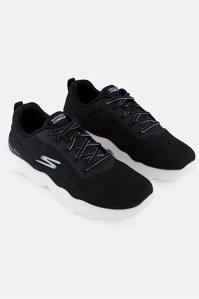 SKECHERS Women Go Walk Massage Fit Lace Up Walking Shoes, Black