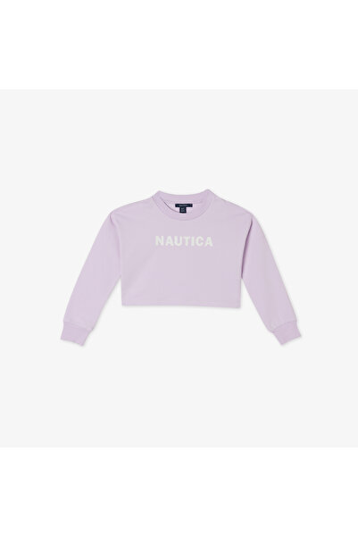 Nautica Kız Çocuk Mor Oversize Sweatshirt