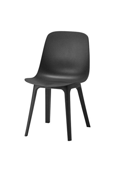 IKEA - ODGER, plastik sandalye, antrasit
