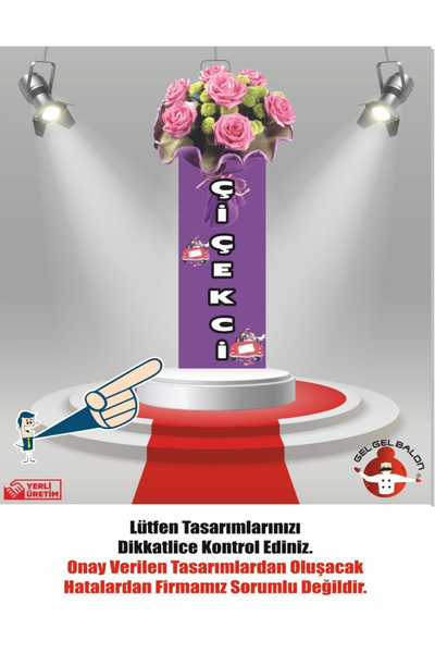 Gel Gel Balon ÇİÇEKCİ MODEL 3 METRE BOYUNDA LED IŞIKLI MDF ALT TABLA SU GEÇİR...