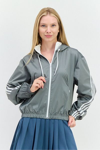 adidas Women Sportswear Fit Long Sleeve Outdoor Jacket, Grey
