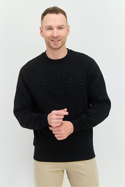 Penfield Men Crew Neck Embroidered Logo Long Sleeves Sweatshirt, Black