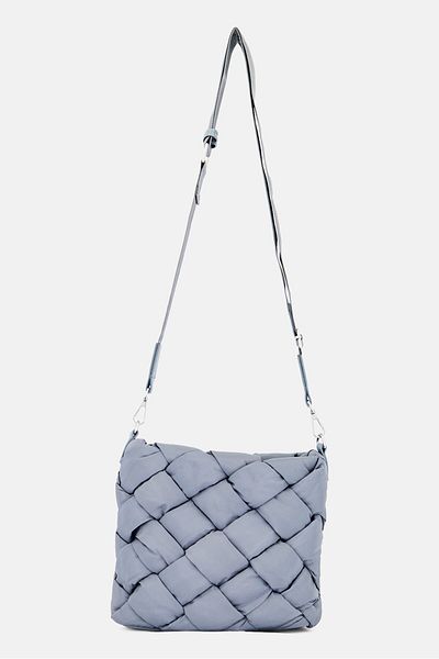 Danskin Women Textured Cross Body Bag 30 L x 22 H x 6 W cm, Sage Grey