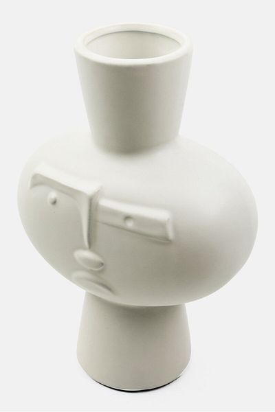 Muy Mucho Decorative Ceramic Vase, White