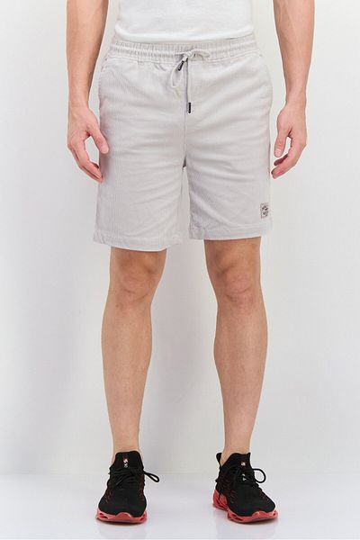 Originals by Brooklyn Cloth Men Drawstring Brand Logo Basic Shorts, Light Grey