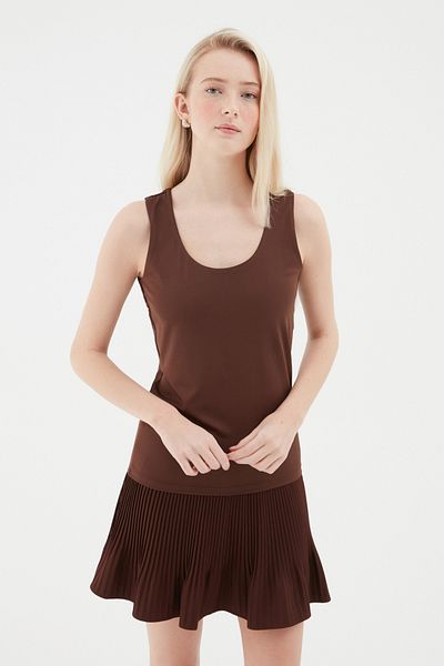 Quzu Basic Brown Blouse - Thick Straps