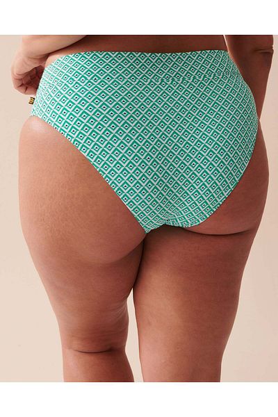 La Vie en Rose Green Tile Mid Waist Bikini Bottom