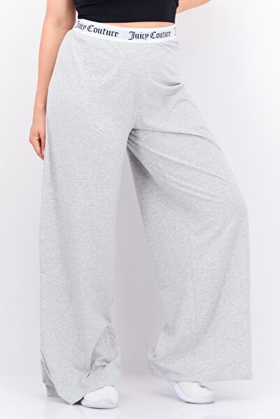 Juicy Couture Women Regular Fit Brand Logo Wide Leg Pant, Grey