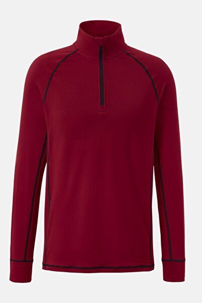 Tchibo Men Turtle Neck Solid Long Sleeve Sweatshirts, Red